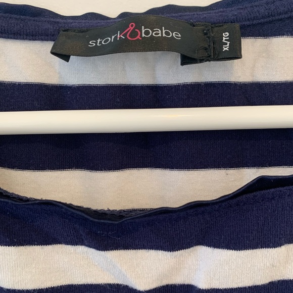 Maternity. Stork and Babe 3/4 length sleeve stripped dress. Size XL - Picture 2 of 5